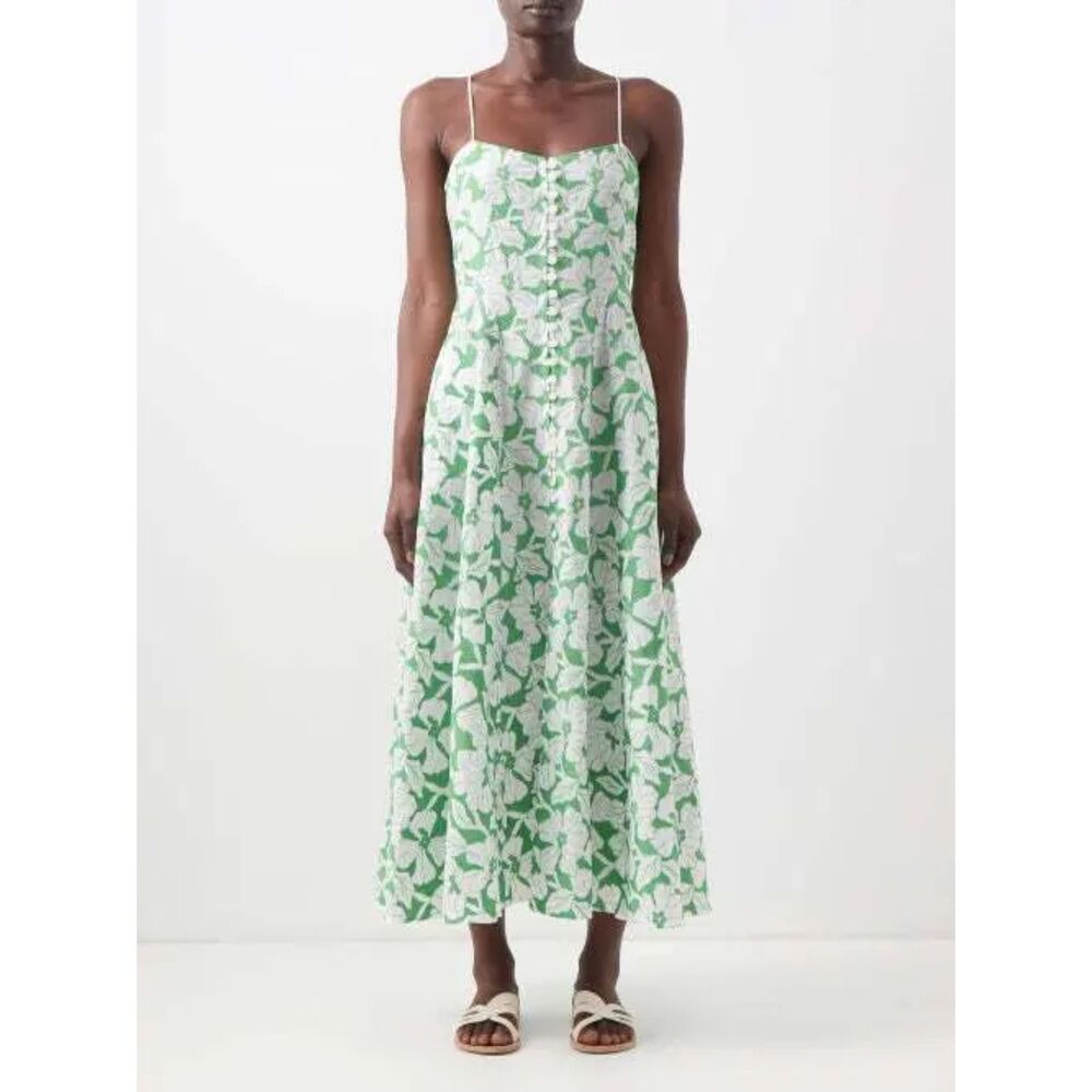 THREE GRACES LONDON oonagh embroidered cotton midi dress 6